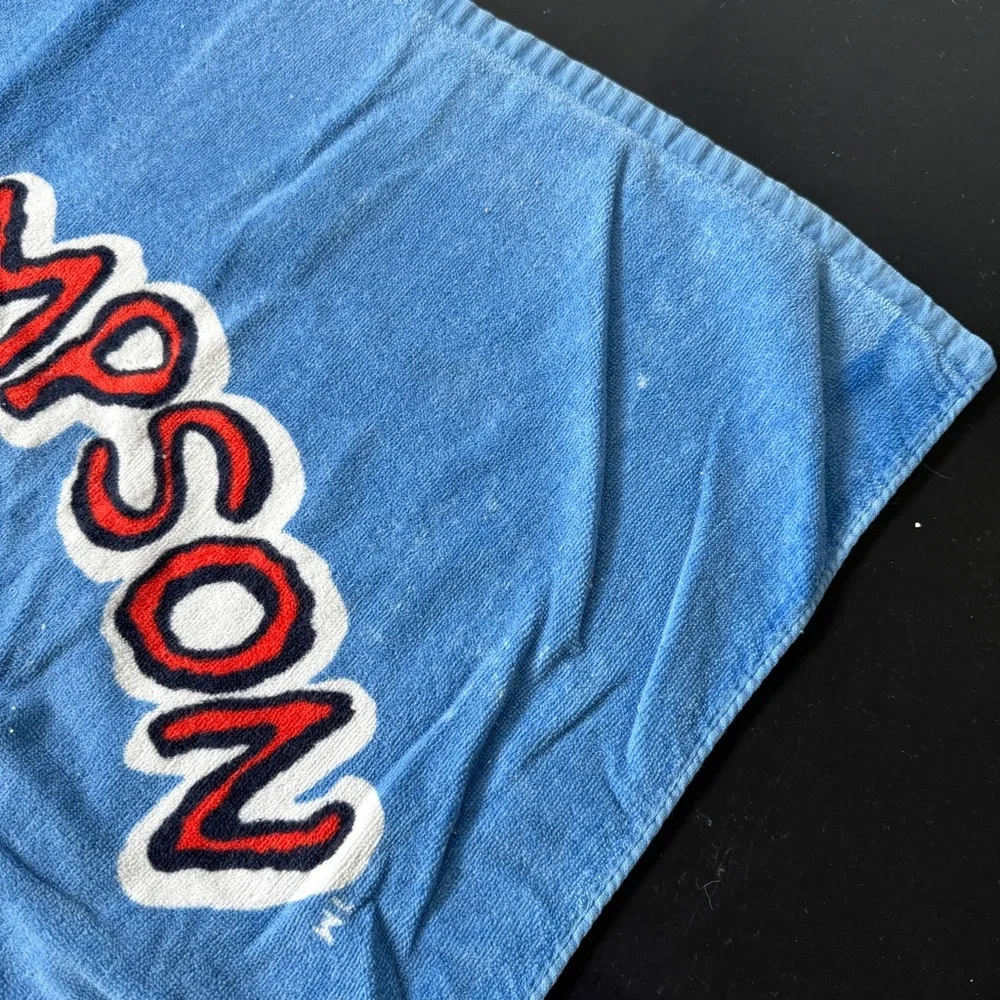 Vintage 1990 Bart Simpson Beach Pool Towel Don’t have a Cow Man 90s The Simpsons